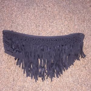 Black Crochet fringe bikini top